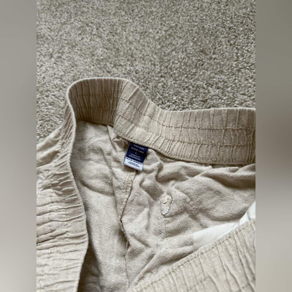Old Navy wide leg linen Beige Pants - Picture 2 of 3